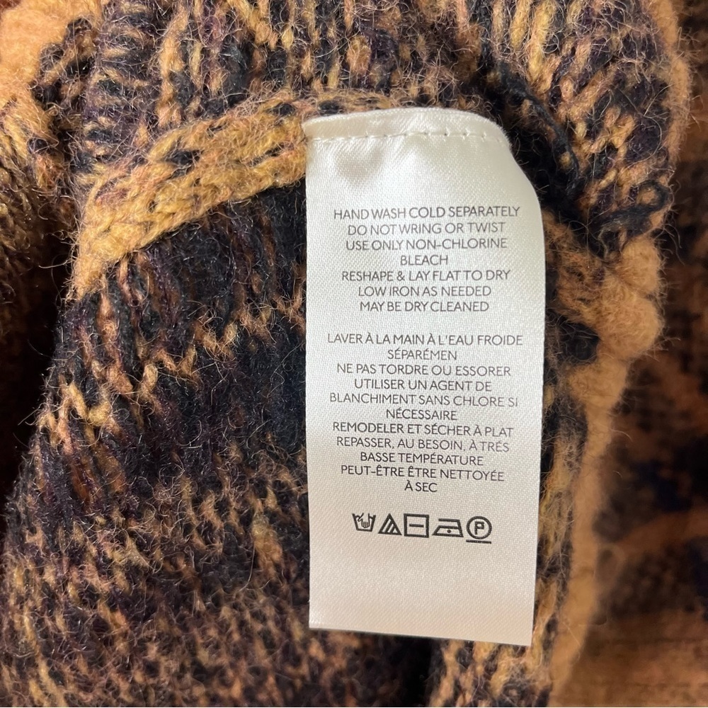 Free People Sepia Plaid Jacquard Oversized Cardigan Brown Size Small OB1530739 - Picture 9 of 10